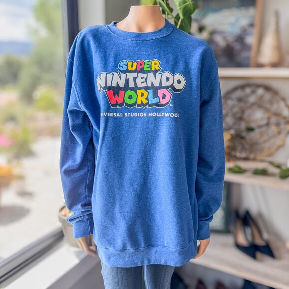 Super Nintendo World, Universal Studios Hollywood, Crew Sweatshirt, Size X-Large - Picture 1 of 7